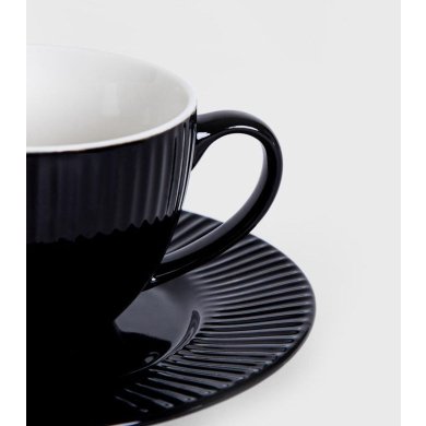 Чашка з блюдцем Homla SIENA 240 мл Чорний 235714 фото - 3