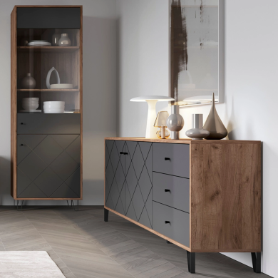 Комод Mebel Elit BACARDI 2 Графит W.BILBAO/BL6/DC/GRAF/KOM2D3S фото - 4