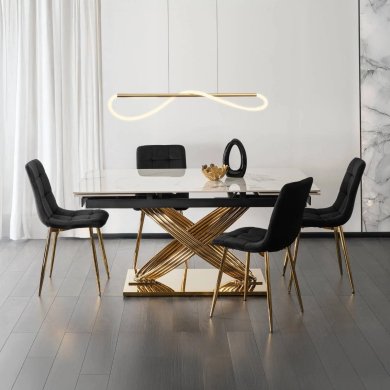 Раскладной обеденный стол Mebel Elit IBIZA Marmur Белый ME.IBIZA/B/ZL/S160-240 фото - 6