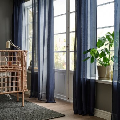 IKEA Тюль STENFRO 145х300 см 2 шт Темно-синій (ИКЕА СТЕНФРО) 20594910 фото - 13