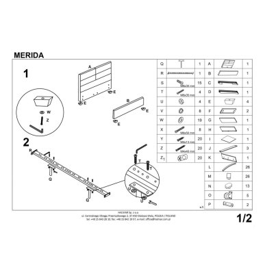 Кровать Halmar Merida | 160х200 / Синий - 3 Кровать Halmar Merida | 160х200 / Синий V-CH-MERIDA-LOZ-NIEBIESKI фото - 3