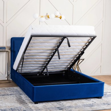 Ліжко Mebel Elit CROS Welur 160x200 см Синій ME.CROS/160/GR/V/LOZZPOJ фото - 9