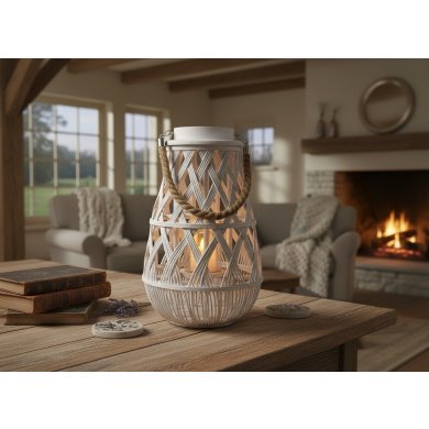 Подсвечник-фонарь Garden Line 24x55 см Белый ILS3100 фото - 2