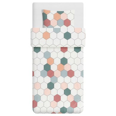 IKEA Комплект постільної білизни KRUSFRO 150x200 см Принт (ИКЕА КРУСФРО) 20519360 фото - 4