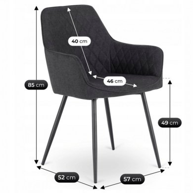 Обідній стілець Mebel Elit BRESSO 2 Чорний ME.BRESSO2/CZ/CZ/T/K фото - 9