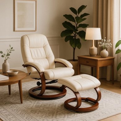 Кресло мягкое массажное с подставкой Mebel Elit CANO Бежевый ME.CANO/BZ/E/FW фото - 11