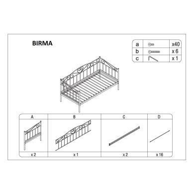 Кровать Signal Birma | 90х200 / Белый BIRMAB фото - 2
