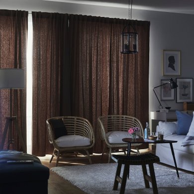 IKEA Шторы TIBAST 145x300 см 2 шт Темно-красный (ИКЕА ТИБАСТ) 50466666 фото - 10