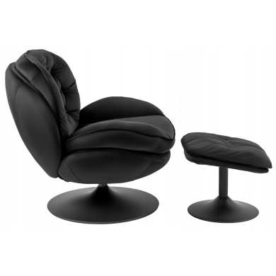 Кресло мягкое поворотное с подставкой Mebel Elit FIONA Черный ME.FIONA/CZ/V/FW фото - 3
