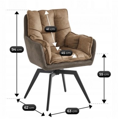 Обеденный стул поворотный Mebel Elit ISLA Welur Коричневый ME.ISLA/BR/T/CAP/V/CZ/K фото - 9