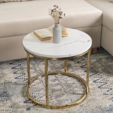Журнальний стіл Mebel Elit CLIFF Marmur Білий - 5 Журнальний стіл Mebel Elit CLIFF Marmur Білий ME.CLIFF/M/ZL/L фото - 5