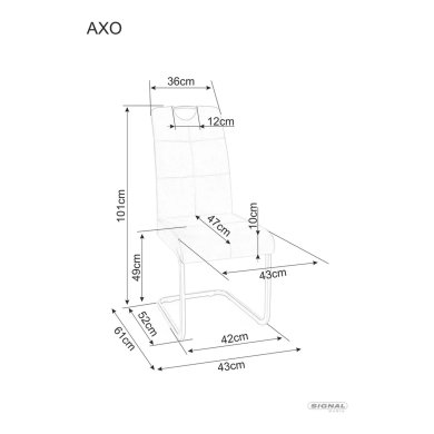 Обеденный стул Signal AXO Welur Бежевый AXOVCBE фото - 8