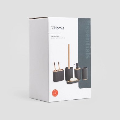 Набір аксесуарів для ванної кімнати Homla LORETO 5 шт Чорний 238709 фото - 4