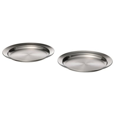 IKEA Комплект тарелок GRILLTIDER 2 шт Серебристый (ИКЕА ГРИЛЛТАЙДЕР) 30560504