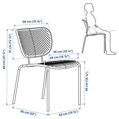 IKEA Комплект садовой мебели DUVSKAR Черный (ИКЕА ДУВСКАР) 79494862 фото - 7