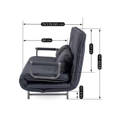 Раскладной диван Mebel Elit DARK 2 Серый - 7 Раскладной диван Mebel Elit DARK 2 Серый ME.DARK2/P/T/FW фото - 7