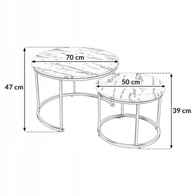 Комплект журнальных столов Kontrast SK116MB Marmur 2 шт Белый - 7 Комплект журнальных столов Kontrast SK116MB Marmur 2 шт Белый 6.06.14751 фото - 7