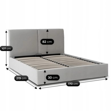 Ліжко Mebel Elit MARSYLIA Welur 160x200 см Сірий ME.MARSYLIA/160/P/V/LOZZPOJ фото - 10