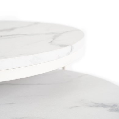 Комплект журнальних столів Mebel Elit JOE Marmur 2 шт Білий ME.JOE/BM/B/L фото - 3