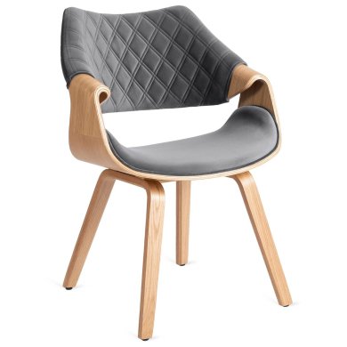 Обідній стілець Mebel Elit LUISE Welur Сірий ME.LUISE/P/DZ/V/DG/K