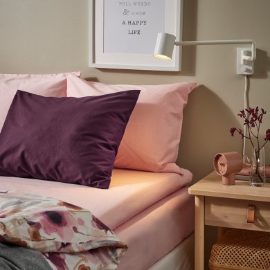 IKEA Простирадло на резинці ULLVIDE 140x200 см Рожевий (ИКЕА УЛЬВИДЕ) 90565315 фото - 5