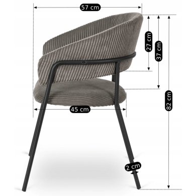 Обеденный стул Mebel Elit TINKA Velvet Серый - 11 Обеденный стул Mebel Elit TINKA Velvet Серый ME.TINKA/P/SZTR/K фото - 11