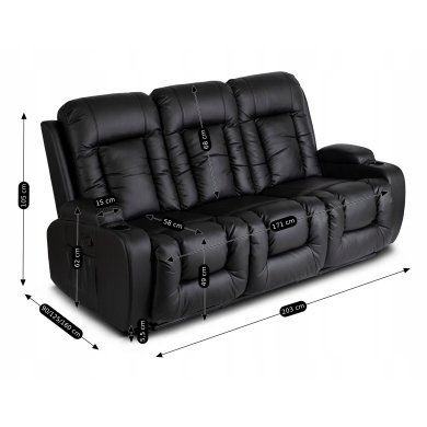 Крісло м'яке розкладне з реклайнером Mebel Elit AUSTIN Чорний ME.AUSTIN/CZ/E/FW фото - 9