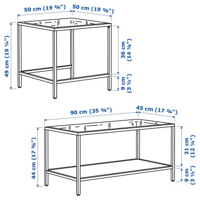 IKEA Комплект журнальных столов VITTSJO 2 шт Черный (ИКЕА ВИТШО) 80215332 фото - 6