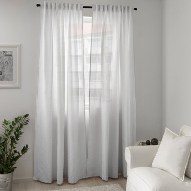 IKEA Штори TIBAST 145x300 см 2 шт Білий (ИКЕА ТИБАСТ) 10396760 фото - 7