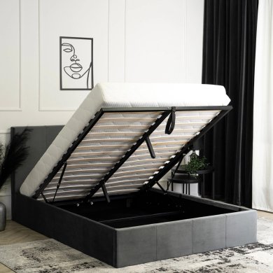 Ліжко Mebel Elit MELIA Welur 160x200 см Темно-сірий ME.MELIA/160/P/V/LOZZPOJ фото - 5