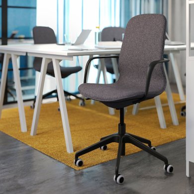 IKEA Офісне крісло LANGFJALL Темно-сірий (ИКЕА ЛАНГФЬЯЛЛ) 29178074 фото - 18