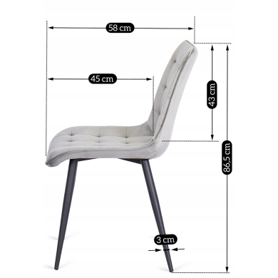 Обеденный стул Mebel Elit GOMEZ Серый ME.GOMEZ/P/V/K фото - 14