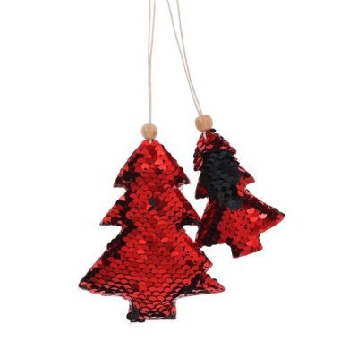 Елочная игрушка Duka Sequin 11,5 см | Красный / Черный 2220978 фото - 2
