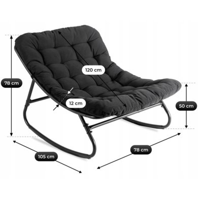 Кресло-качалка мягкое Mebel Elit AURORA Черный ME.AURORA/CZ/T/FW фото - 8