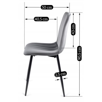 Обідній стілець Mebel Elit IBIS Welur Сірий - 11 Обідній стілець Mebel Elit IBIS Welur Сірий ME.IBIS/P/V/K фото - 11