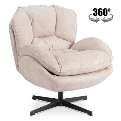 Кресло мягкое поворотное Mebel Elit ROSA Кремовый ME.ROSA/KR/CZ/T/FW