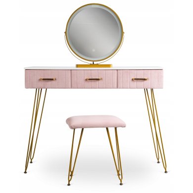 Туалетный стол c пуфом Mebel Elit SANDY Marmur Розовый ME.SANDY/R/ZL/B фото - 2