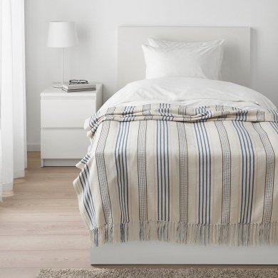 IKEA Плед AKERNEJLIKA 110х170 см Белый (ИКЕА Акернейлика) 20570179 фото - 7