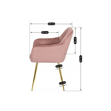 Обеденный стул Mebel Elit RAYA Розовый ME.RAYA/R/ZL/V/K фото - 6