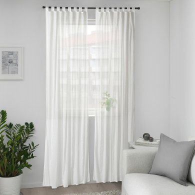 IKEA Тюль TUVANGSFLY 145x300 см 2 шт Белый (ИКЕА ТУВАНГСФЛАЙ) 50544103 фото - 3