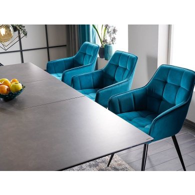Раскладной обеденный стол Signal SORENTO Marmur Черный SORENTOCC160 фото - 9