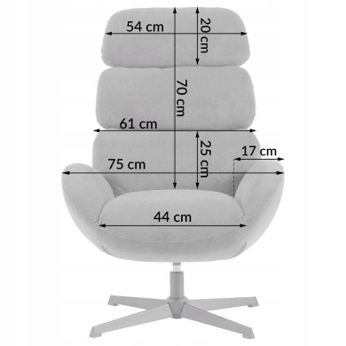 Кресло мягкое поворотное Kontrast AXEL Welur Бежевый 5.01.83987 фото - 14