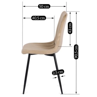 Обідній стілець Mebel Elit IBIS Welur Бежевий - 13 Обідній стілець Mebel Elit IBIS Welur Бежевий ME.IBIS/BZ/V/K фото - 13