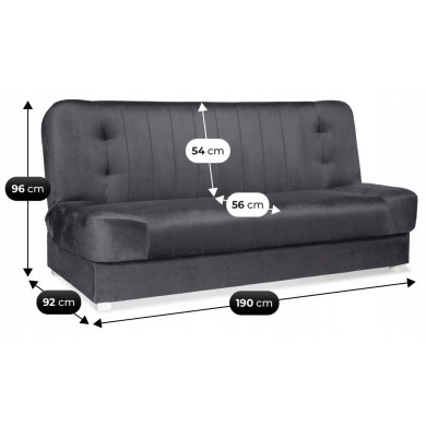 Розкладний диван Mebel Elit PIANO 2 Welur Сірий PPHUE.DOROTKA2/VELURO37/WER фото - 7