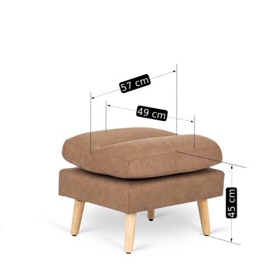 Крісло м'яке розкладне з пуфом Mebel Elit HENRY Коричневий - 17 Крісло м'яке розкладне з пуфом Mebel Elit HENRY Коричневий ME.HENRY/BR/T/FW фото - 17