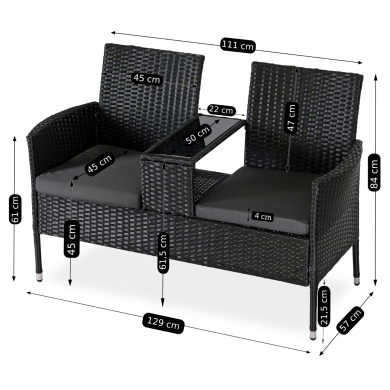 Садовий диван Mebel Elit KENT Чорний ME.KENT/CZ/RAT/OGR/ZES фото - 9