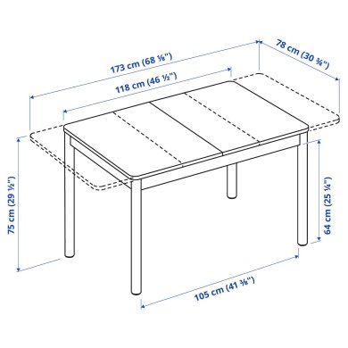 Раскладной обеденный стол RONNINGE Береза - 2 IKEA Раскладной обеденный стол RONNINGE Береза (ИКЕА РОННИНГ) 30507465 фото - 2