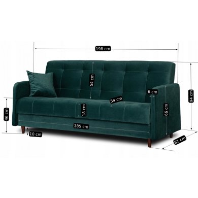 Раскладной диван Mebel Elit TIVOLI Welur Зеленый PPHUE.MATTEO/KRONOS19/WER фото - 11