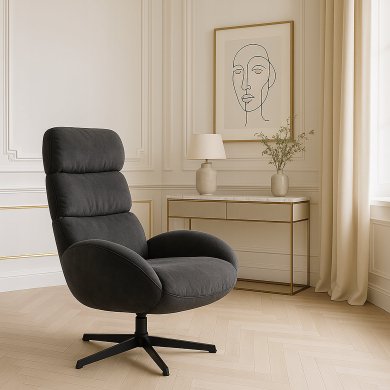 Кресло мягкое поворотное Kontrast AXEL Welur Темно-серый 5.01.83994 фото - 12