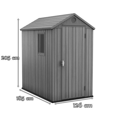 Садовий будиночок Keter DARWIN 126х185х205 см Сірий 249350 фото - 7